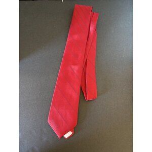 Oscar de la Renta men's necktie red with blue pinstripes